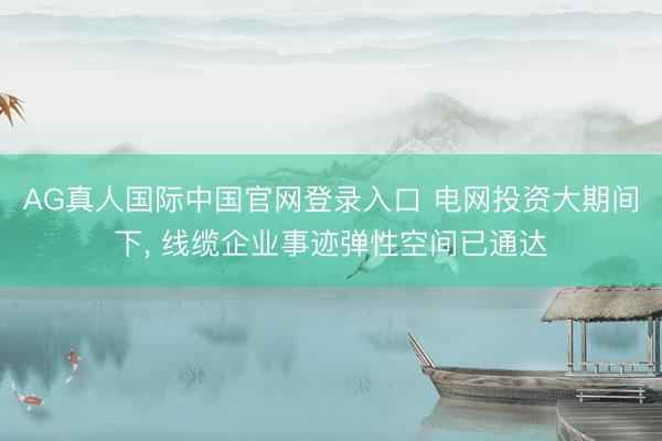 AG真人国际中国官网登录入口 电网投资大期间下, 线缆企业事迹弹性空间已通达