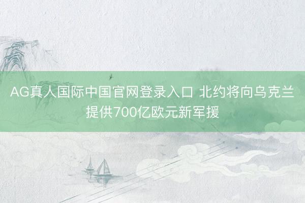 AG真人国际中国官网登录入口 北约将向乌克兰提供700亿欧元新军援
