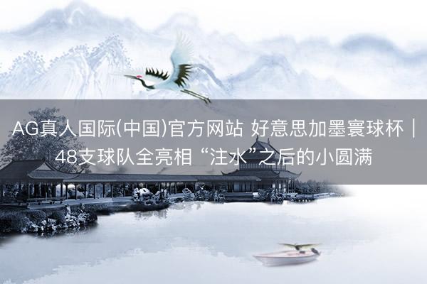 AG真人国际(中国)官方网站 好意思加墨寰球杯｜48支球队全亮相 “注水”之后的小圆满